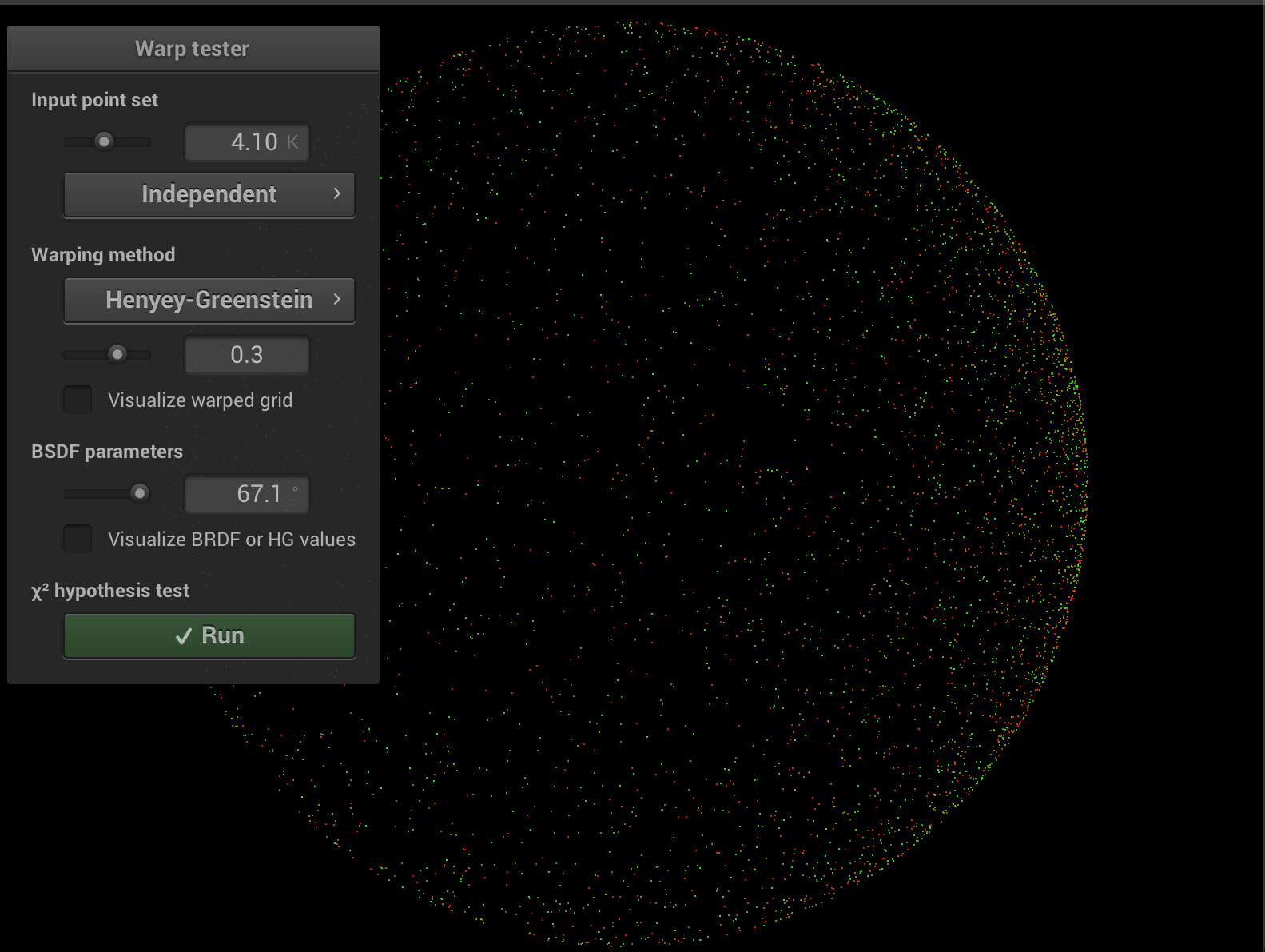 warptest visualisation